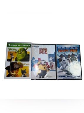 Shrek / Despicable Me 2 / Happy Feet DVD 3-Pack - Green, Yellow, Blue